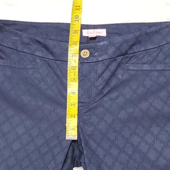Lilly Pulitzer Kelly Skinny Jacquard Stretchy Ankle Pant, Midnight Navy Blue, 4 - Picture 5 of 7